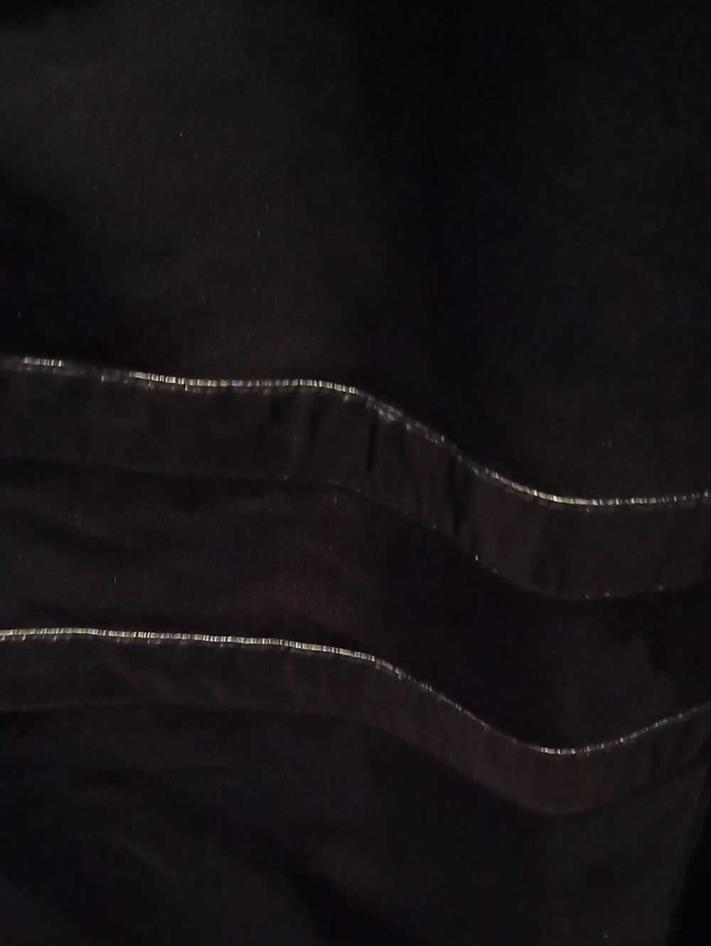 Ming Wang Rayon Blend Black Jacket/Coat with Banded Leather Trim & Side Slits - Picture 5 of 13